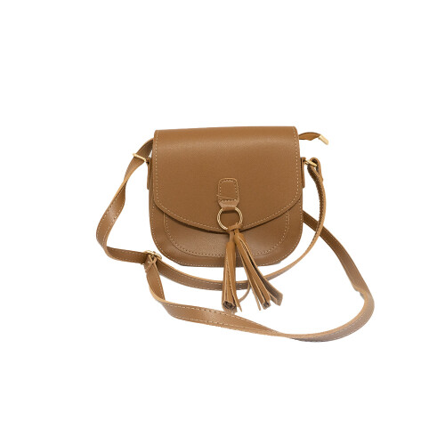 CARTERA SIENNA CON FLECOS MARRON