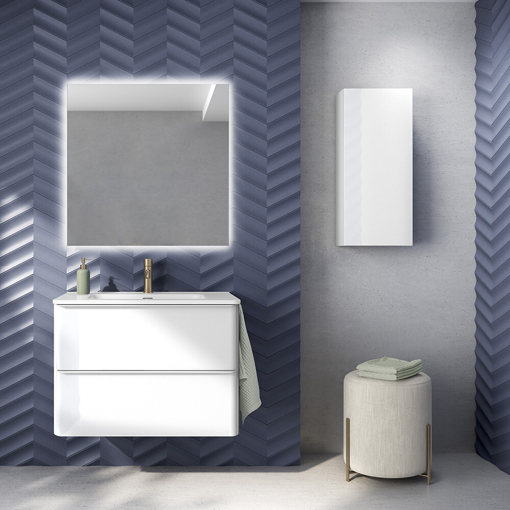 MUEBLE BAÑO MODELO DAI 80 CM BLANCO CON MESADA Mueble Baño Modelo Dai 80 Cm Blanco Con Mesada