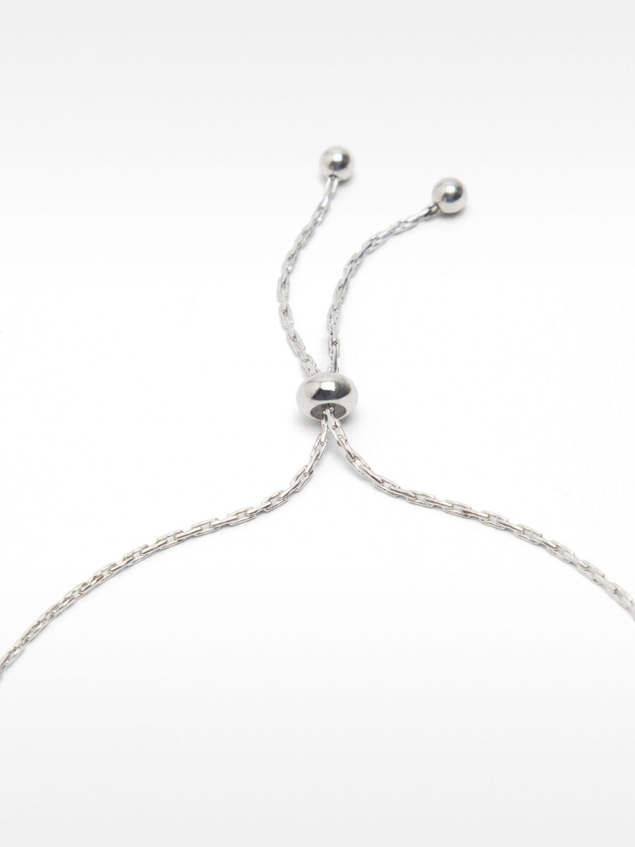 Pulsera Esfera Con Cristales - Acero Inoxidable plateado
