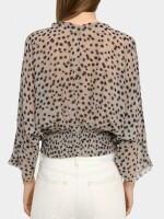 Blusa Fluida Con Elásticos beige