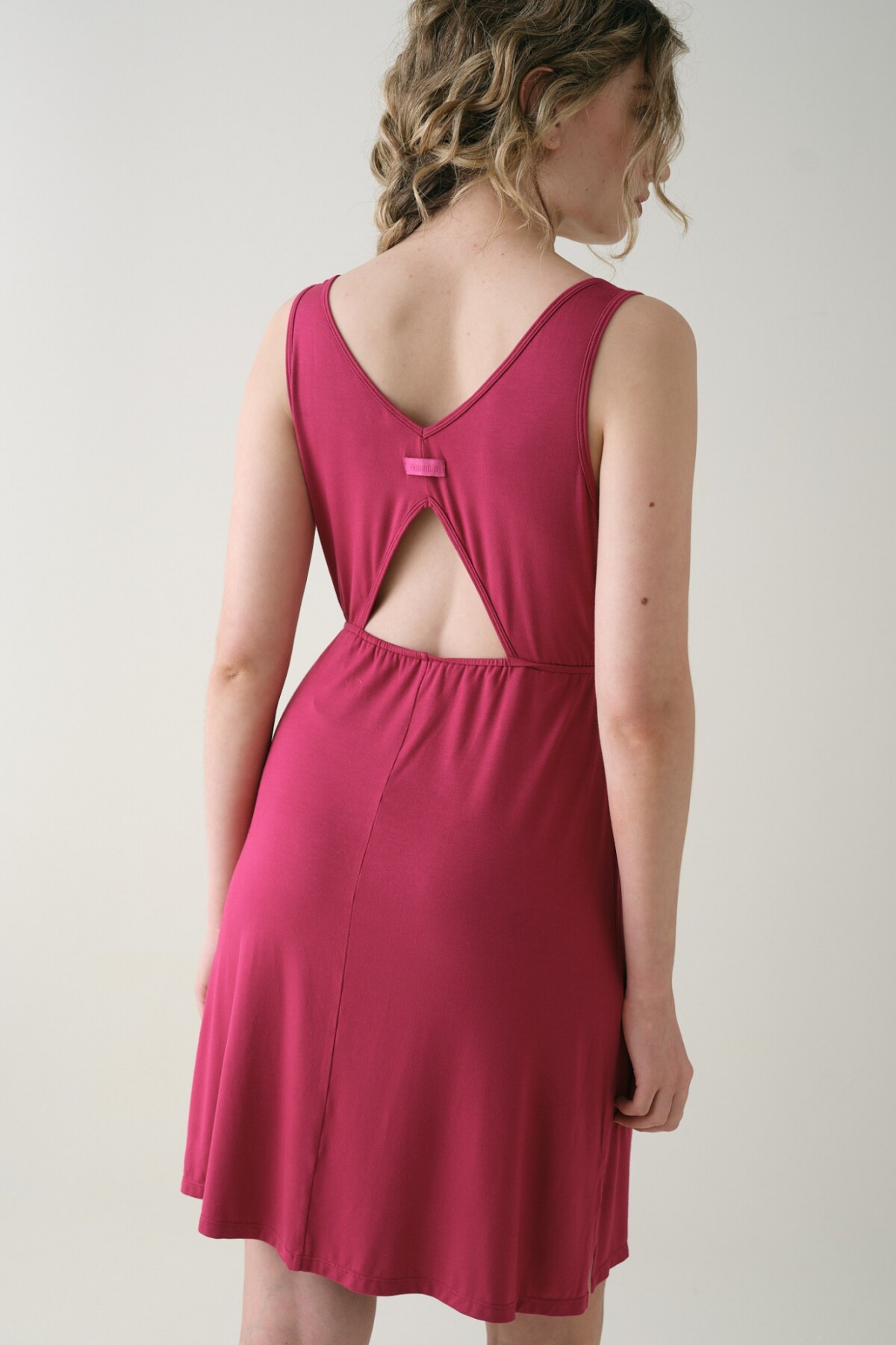 Camisón Midi Viscosa Burdeos