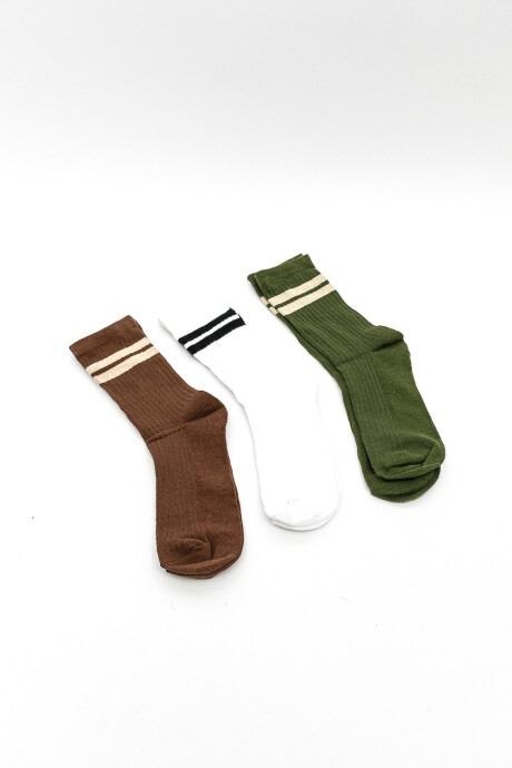 Medias Crew Helan, Pack X 3 Color Unico