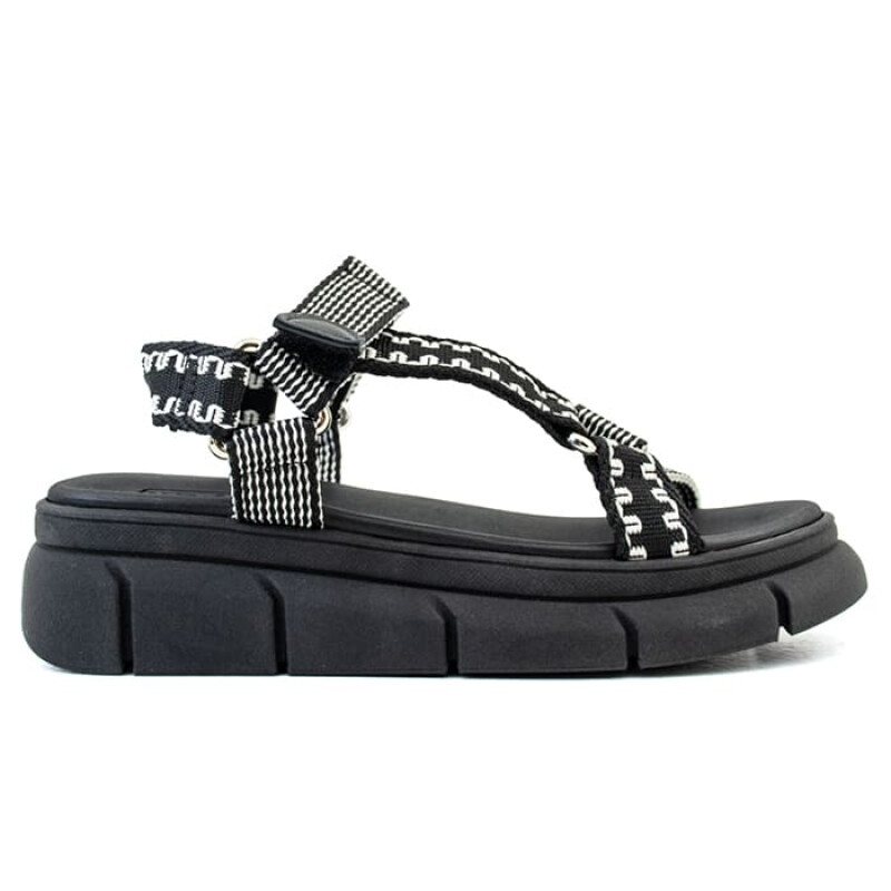 Sandalias - Moleca - Moleca Sandalia con pulsera y tira de Mujer - 5483.103-375 Negro-blanco