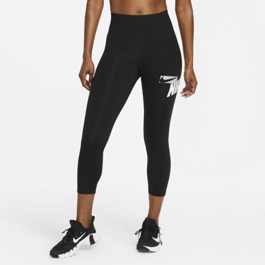 Calza Nike Running dama One Crop Negro/blanco S/C
