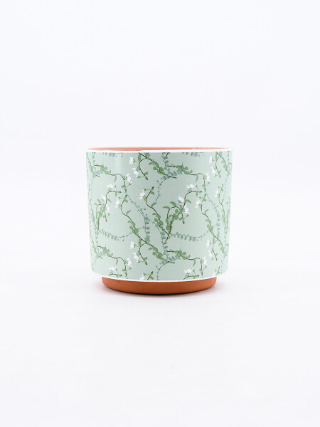MACETA GREEN FLOWER ESTAMPADO