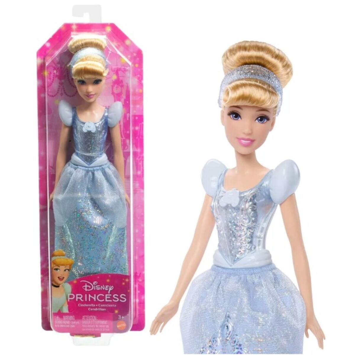 Muñeca Disney Princesas y Falda con Brillos 30CM - CENICIENTA 