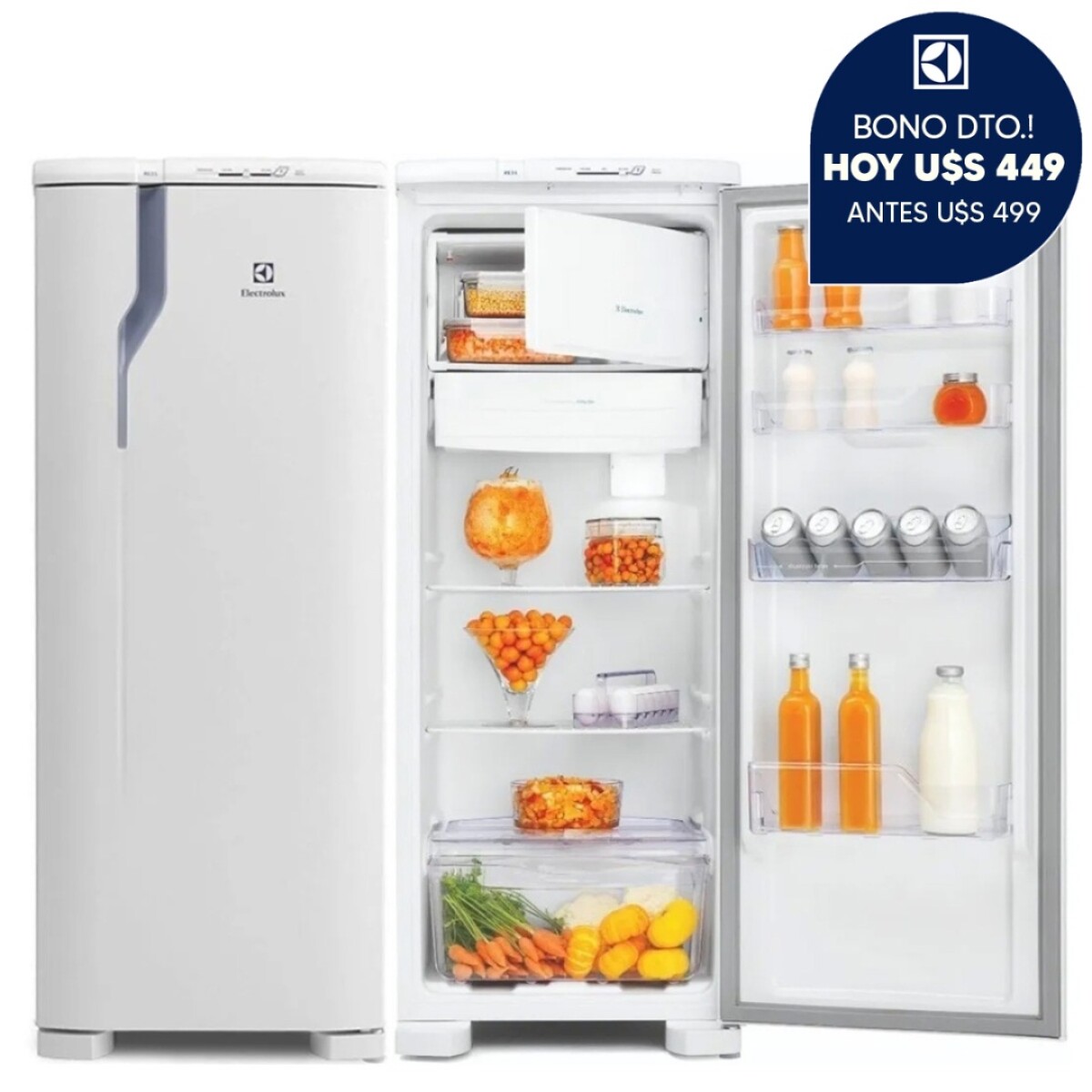 Heladera Electrolux Re32 Refrigerador Frío Húmedo 240 L - HELADERA ELECTROLUX RE32 240L BLANCA AP 