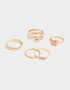 Sets Anillos Mariposas Anillos Sets De Metal - Dorado