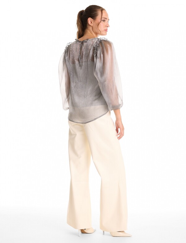Blusa Traslúcida PLATEADO