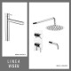 Juego De Griferia Incluye Lavatorio Alto Y Ducha Embutida Linea Viseu GRIS