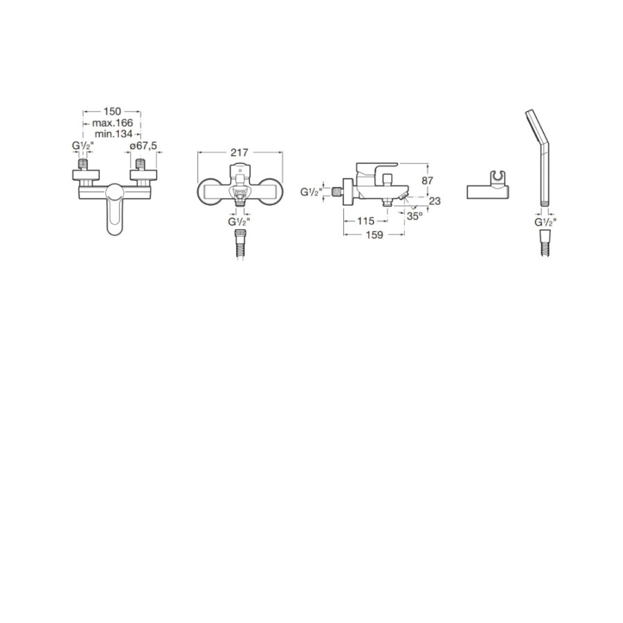 Grifería de Ducha Exterior Monocomando con Transferencia Cromado Linea L20 Grifería de Ducha Exterior Monocomando con Transferencia Cromado Linea L20