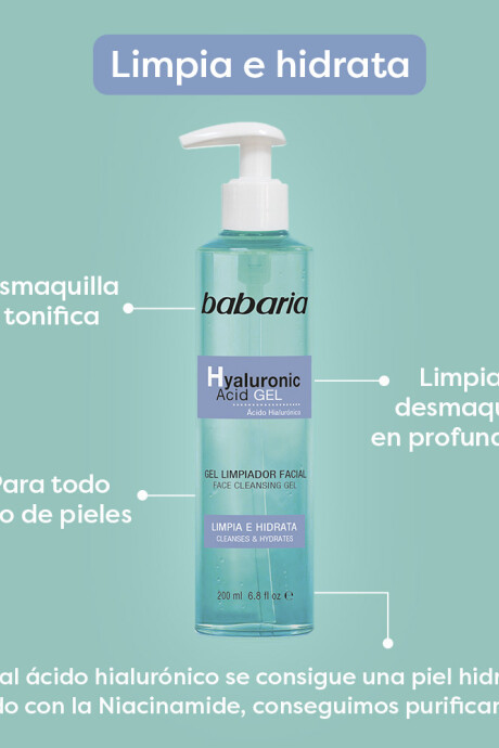 Gel limpiador facial x 200ml Ácido hialurónico