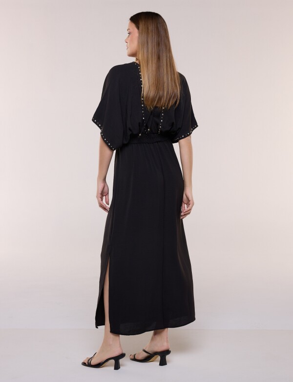 Vestido Maxi Con Tachas NEGRO