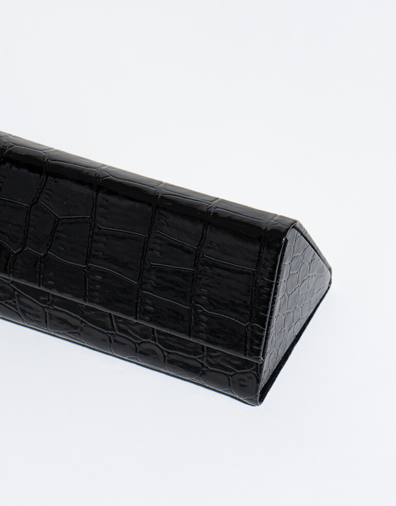 Estuches Anteojos Liso Estuche Plegable Con Textura - Negro