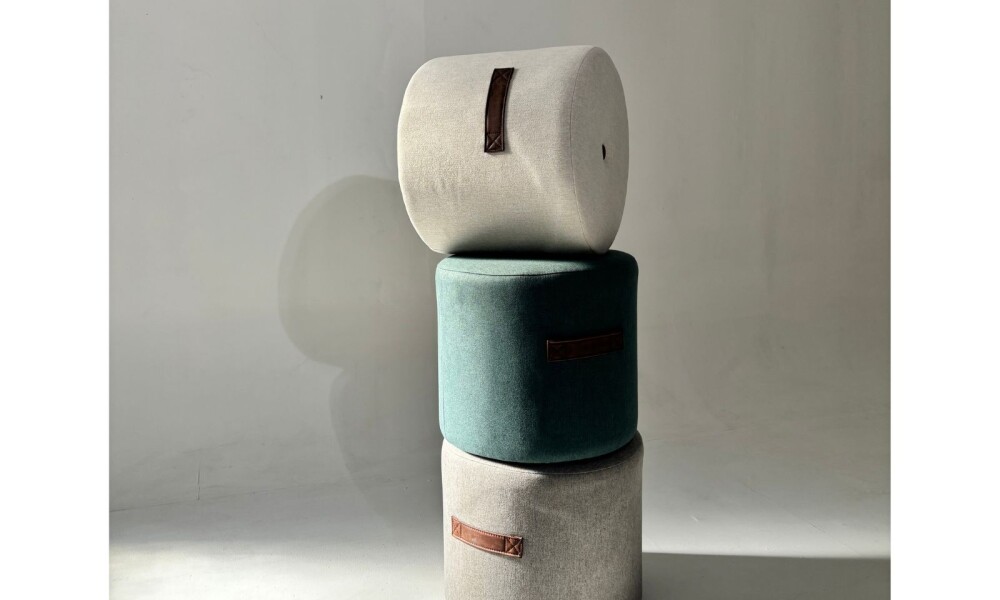 Puff IVAN Tapizado Gris