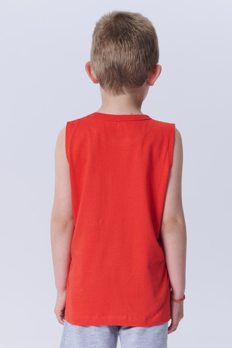 Musculosa con bolsillos Rojo