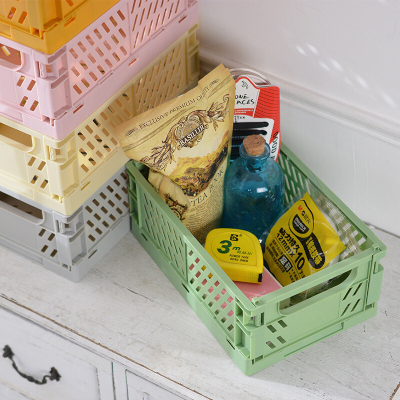 Caja de almacenamiento plegable verde