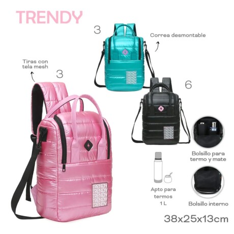 Mochila Trendy con correa desmontable Turquesa