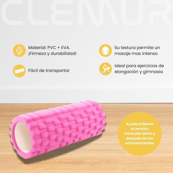 Rolo Masajeador Rodillo Pilates Yoga Foam Roller 33 Cm Color Rosa RYO033 Rolo Masajeador Rodillo Pilates Yoga Foam Roller 33 Cm Color Rosa RYO033