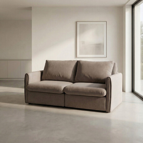 Sofá Hype (Retráctil) - Tela Microfibra - 2 cuerpos FX4-11 (Tostado)