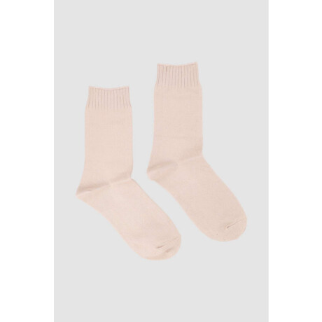 Medias de abrigo en colores lisos Beige