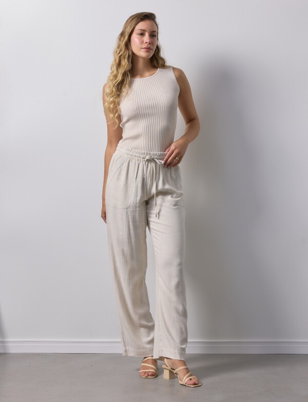Pantalon Lino BEIGE