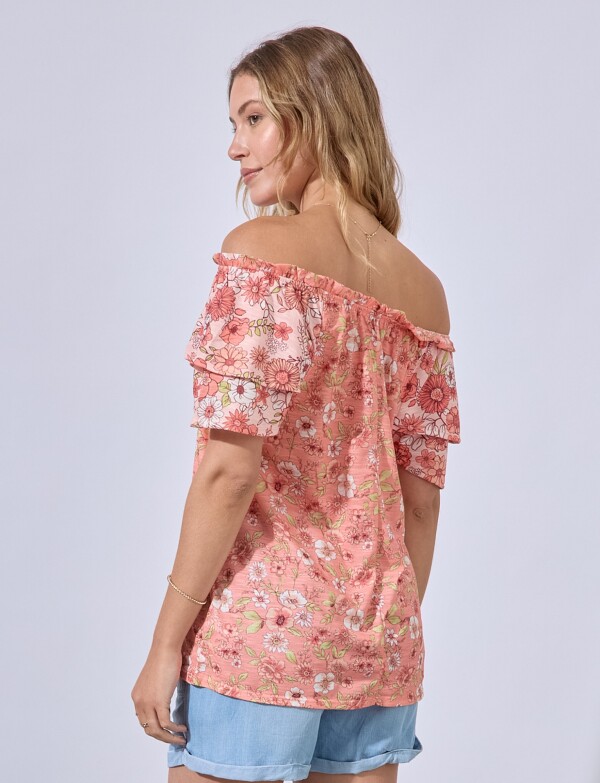 Blusa Flowers CORAL/MULTI