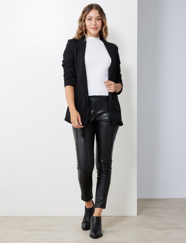 Blazer Crepe Manga Fruncida NEGRO