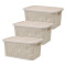 Set x3 Caja simil rattan 2,5lts. (23x15,5x11cm) rosado BEIGE