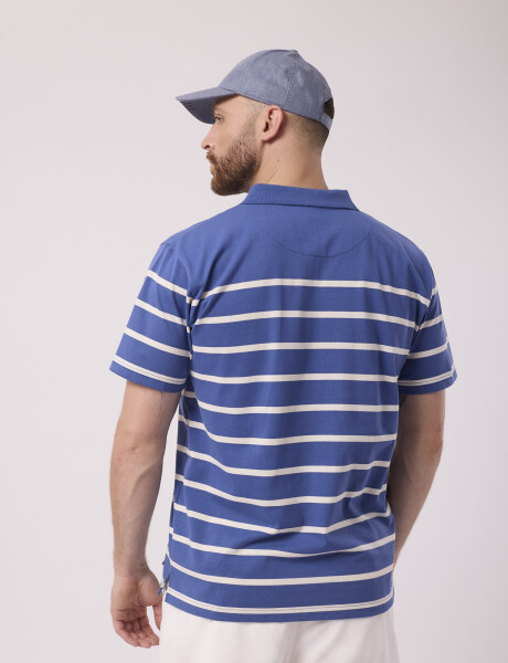 Remera m/c rayada azul