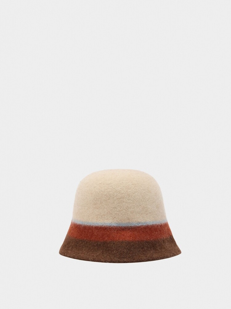 Sombrero Bucket De Lana azul