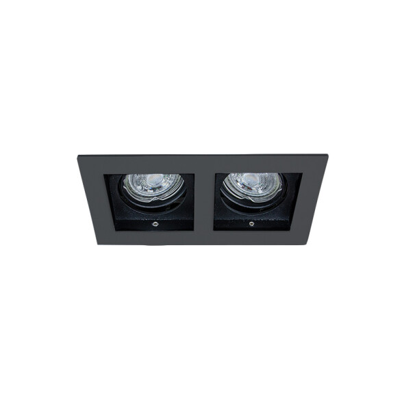 Downlight rectangular ZARA negro 2xGU10 (no inc.) MN0017