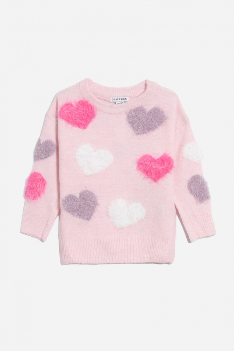 Sweater corazones - Rosa 