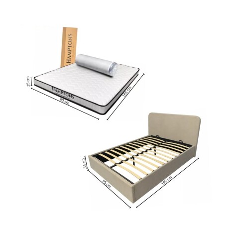 Sommier Baul 1 Plaza THM Memory Foam Con Respaldo Sommier Baul 1 Plaza THM Memory Foam Con Respaldo