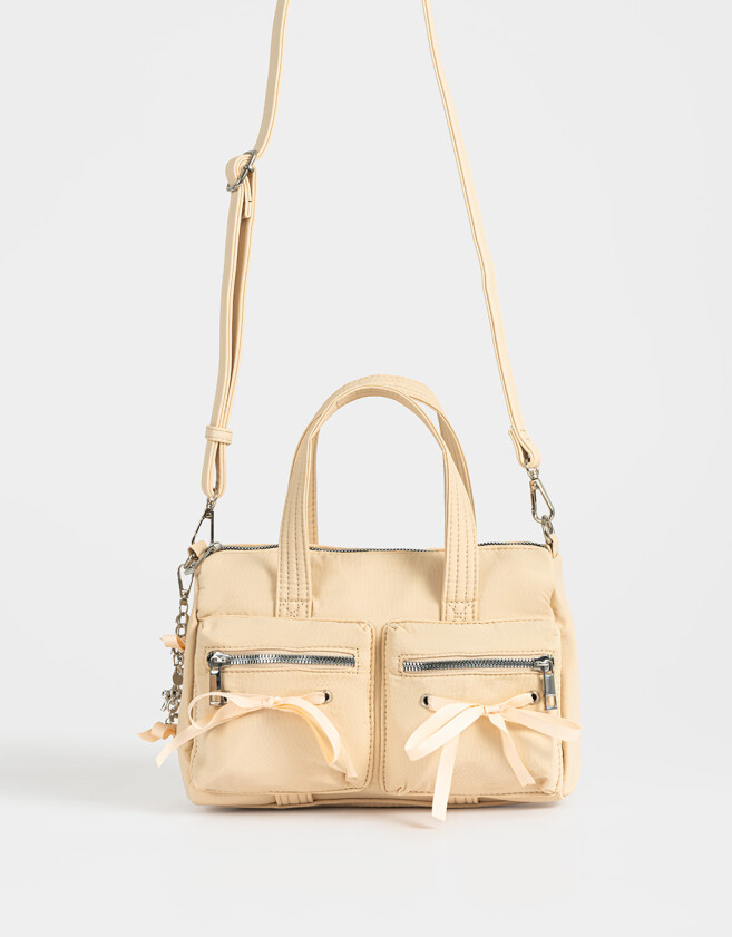 City Cartera City Con Moños - Blanco Crudo