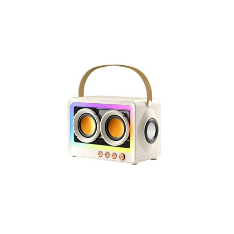 Parlante portátil Bluetooth con luces LED Beige