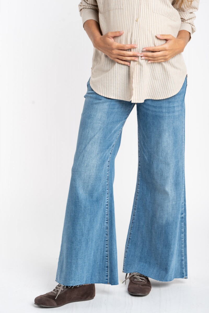 Jean Lemon Mama Flared Wide Leg - Denim 