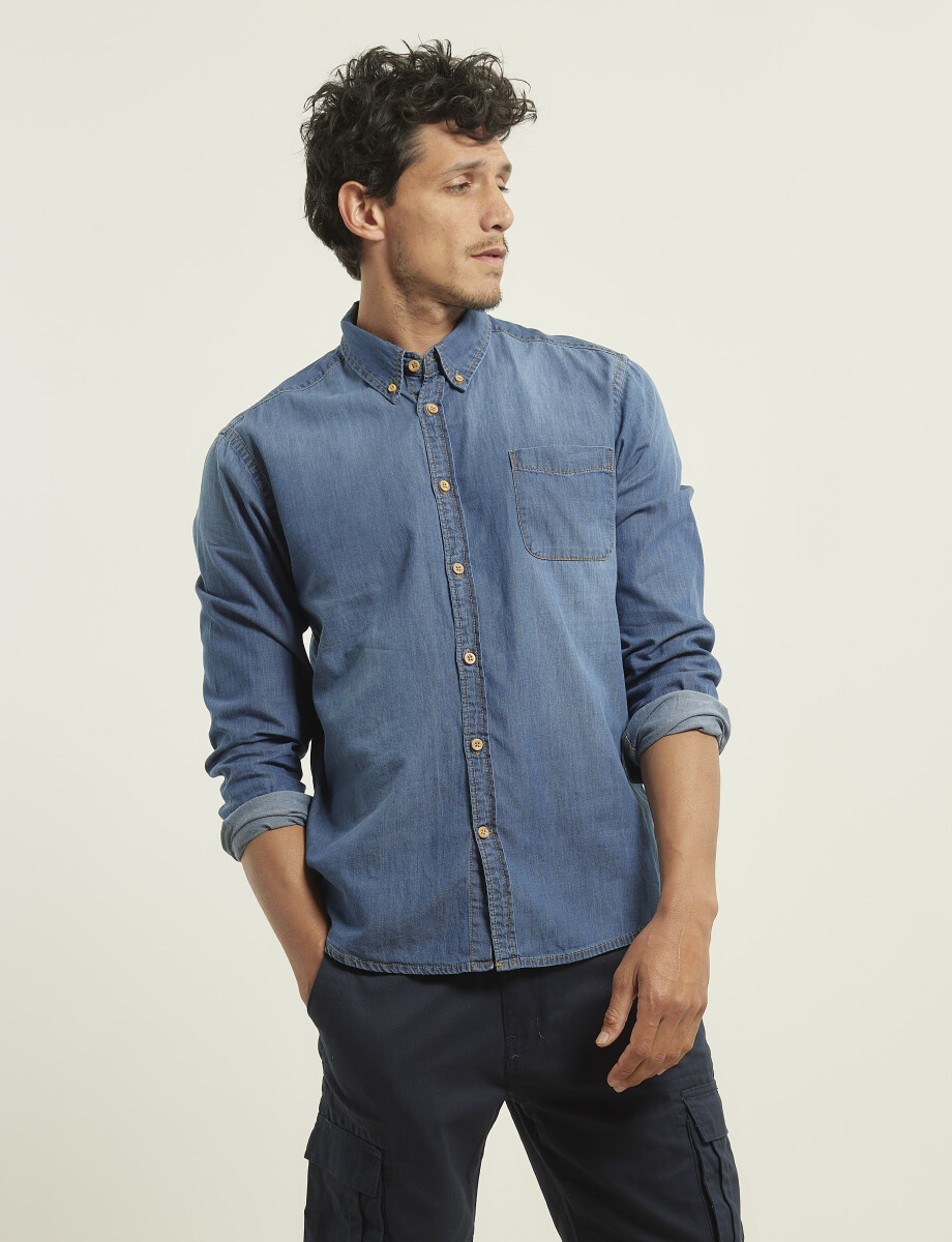 012468 CAMISA TIPO JEAN HARRY Azul