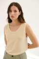 TOP TEJIDO LINO BEIGE