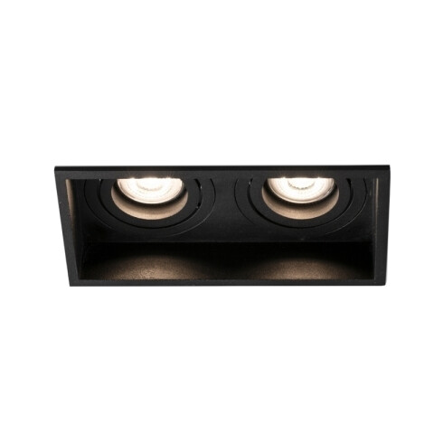 Downlight rectang. negro 2 luces orientables s/zoc FA2044