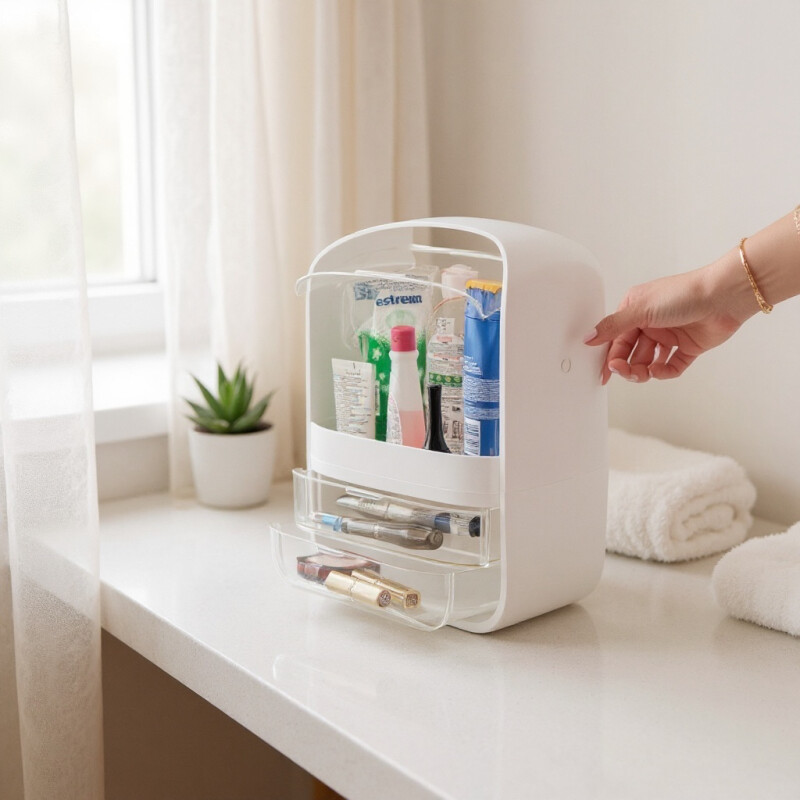 Organizador Cosmeticos 26cm X 18 Cmx 36 Cm Sin Color