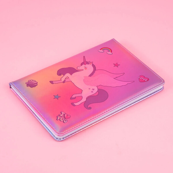 Cuaderno unicornio holo A5 rosa