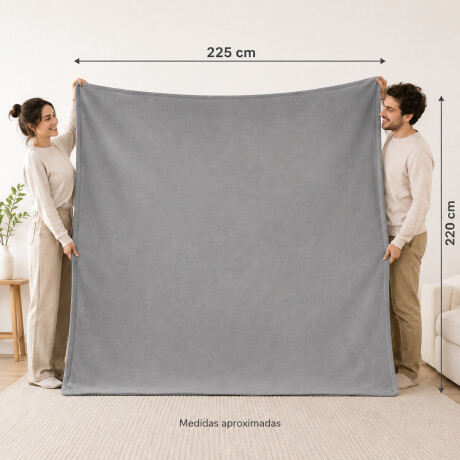 Manta Frazada Polar Suave Abrigada Liviana Invierno 225x220 Gris