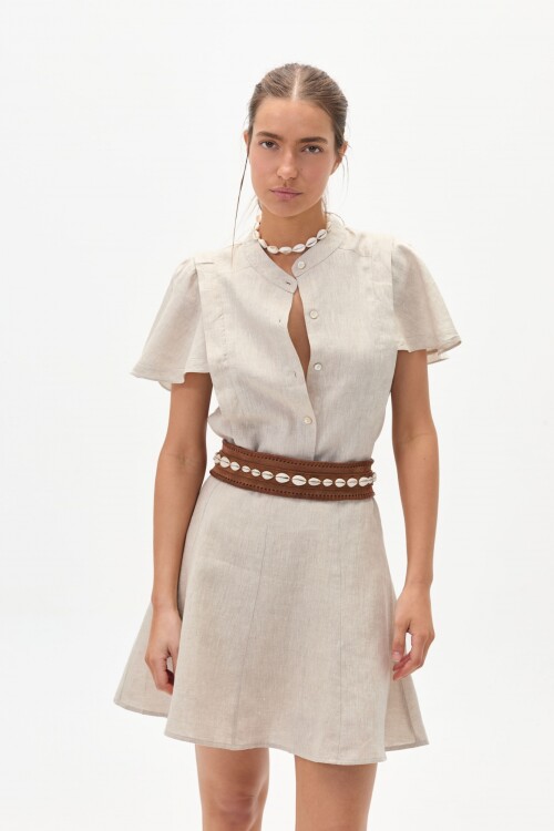 Falda Alu en Lino Natural