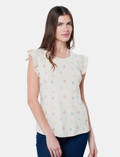 REMERA ESTAMPADA Beige