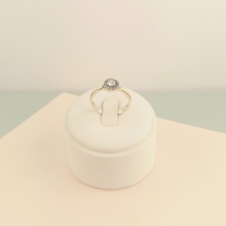 Anillo de plata 925, double en oro 18 ktes y circonias, SOLITARIO. Anillo de plata 925, double en oro 18 ktes y circonias, SOLITARIO.