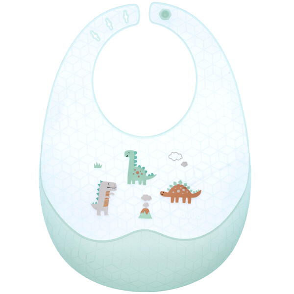 Babero silicona con estuche de viaje verde agua