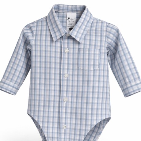 Camisa Body Cuadrille celeste y blanco