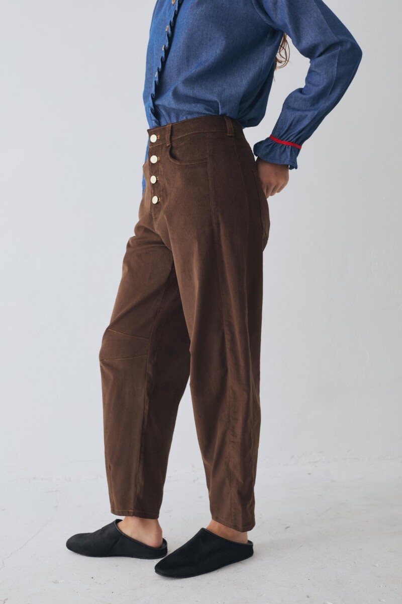 PANTALON BARREL CORDEROY Chocolate