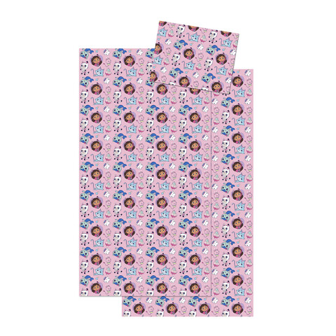 Juego Sábanas Infantil La Casa de Gabby 1 Plaza 100% Microfibra ROSA